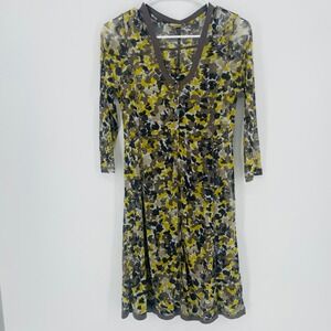 Sandwich Abstract Floral Print Sheer Mesh Button Front Dress size XS Lined